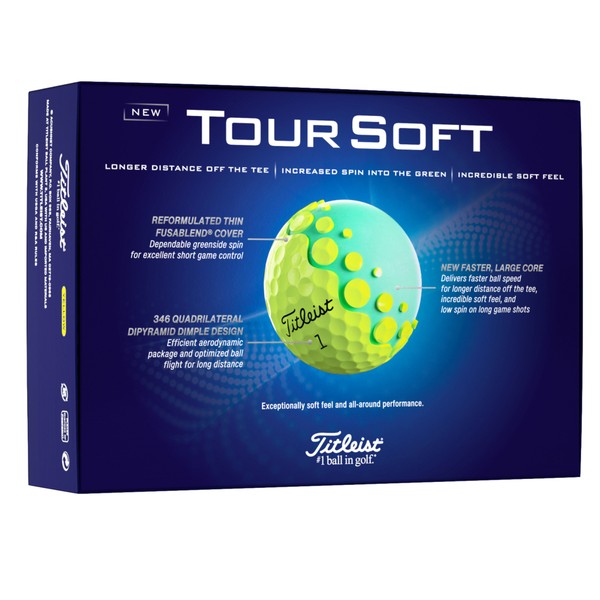 Titleist Tour Soft Yellow Golf Balls 2024