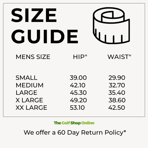 Puma golf 2024 shorts size chart