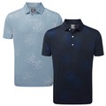 FootJoy Mens Jungle Leaf Print Lisle Polo Shirt