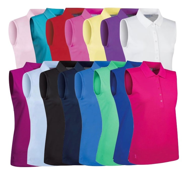 ladies sleeveless golf polo shirts