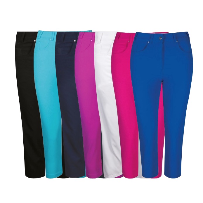 navy capri trousers ladies