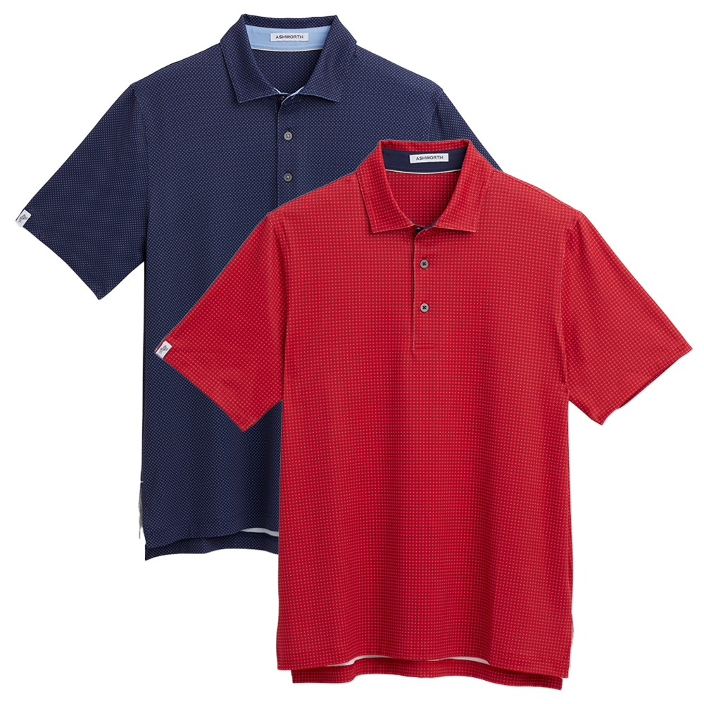 Ashworth Mens Pin Point Polo Golf Shirt