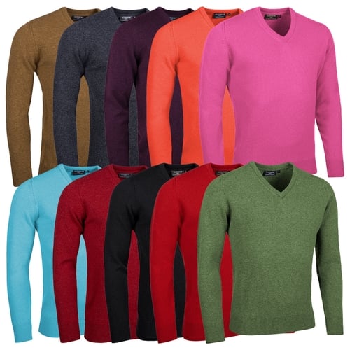 Glenmuir Mens Lomond Lambswool V Neck Golf Sweater MKL5900VN