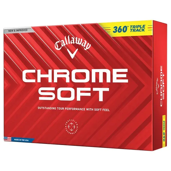 Callaway 2024 Chrome Soft 360 Triple Track Golf Balls - Yellow