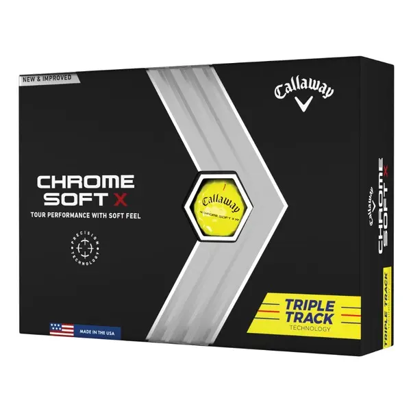 Callaway 2022 Chrome Soft X Triple Track Yellow Golf Balls 