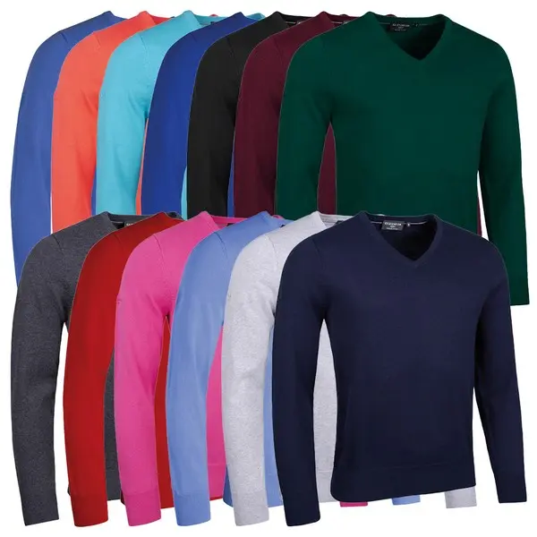 Glenmuir Mens Eden Supersoft Cotton V Neck Golf Sweater