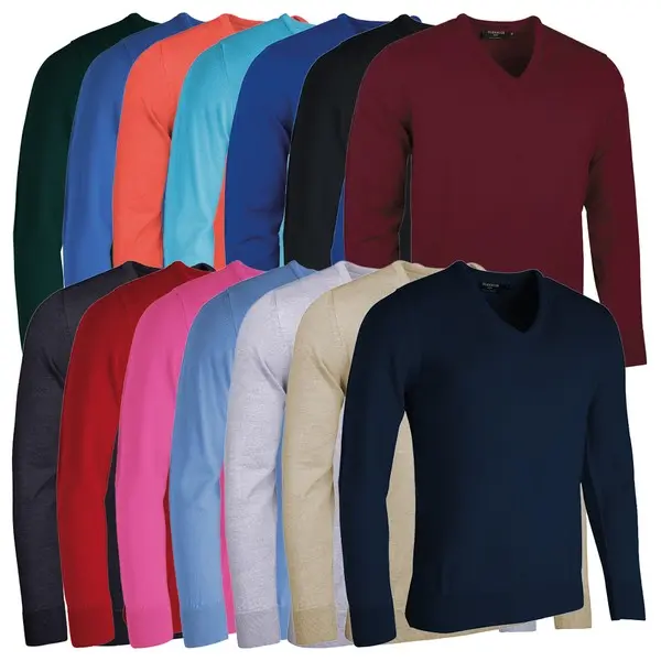 Glenmuir Mens Wilkie Merino V Neck Golf Sweater 