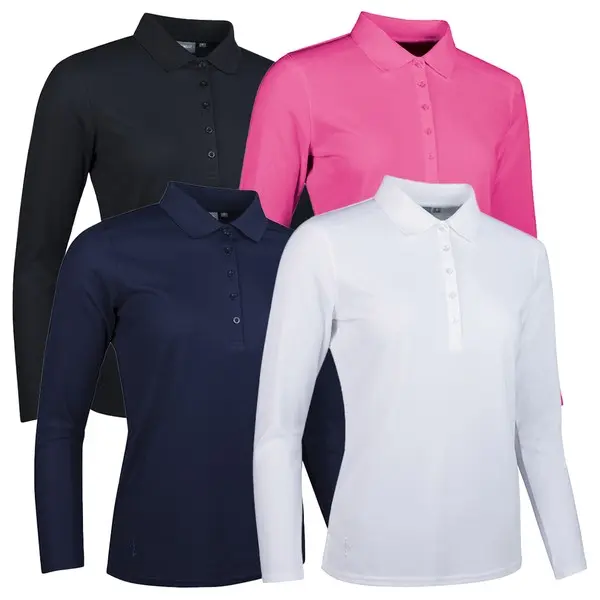 Glenmuir Ladies Misha Performance Pique Long Sleeve Golf Polo Shirt