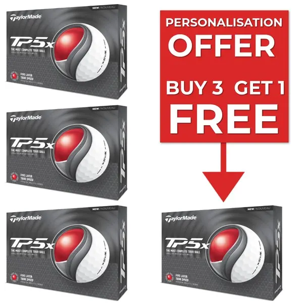 TaylorMade TP5X Golf Ball 4 for 3 + FREE Personalisation