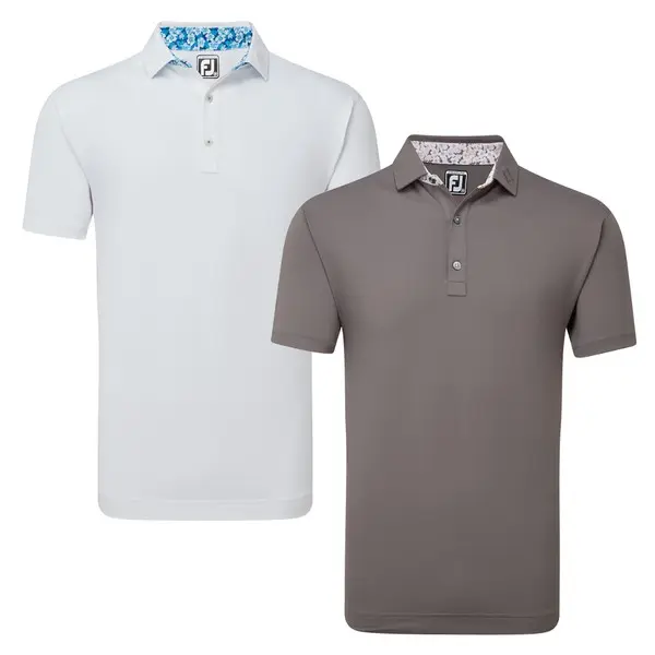 FootJoy Mens Solid with Primrose Trim Golf Polo Shirt