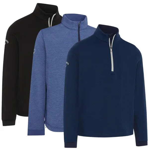 Callaway Mens Hex Textured 1/4 Zip Golf Fleece