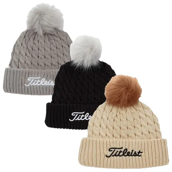 Titleist Cable Knit Pom Pom Beanie Hat