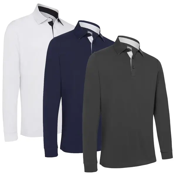 Callaway Mens Long Sleeve Golf Performance Polo Shirt