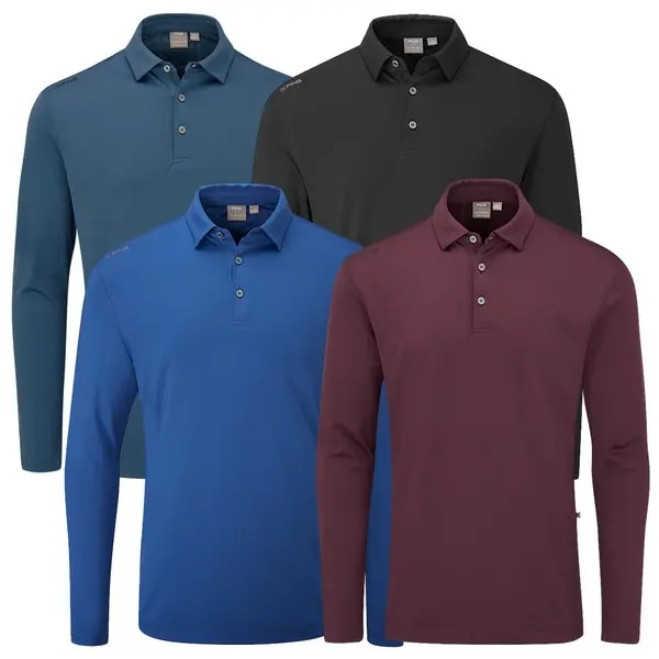 Ping Elemental Mens Long Sleeve Golf Polo Shirt 