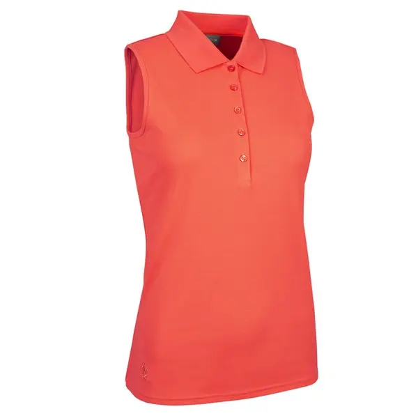 Ladies red sleeveless golf shirt hotsell