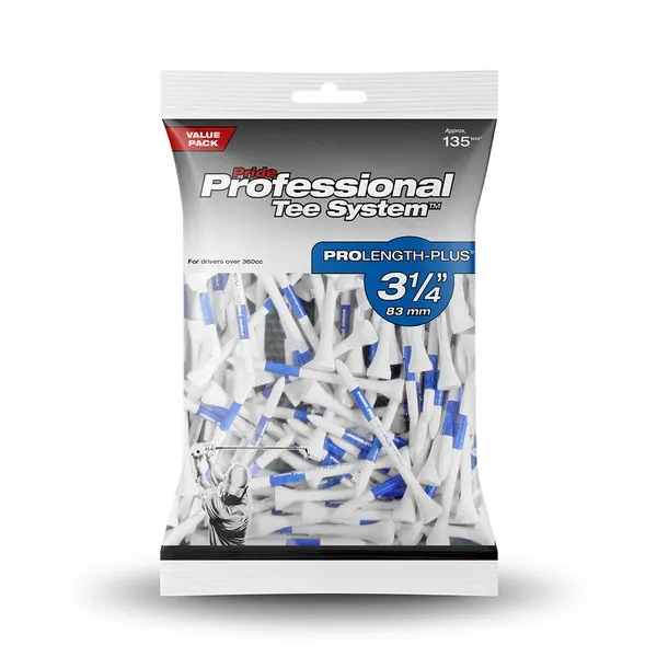 Pride PTS 3 1/4 Blue Golf Tees - 135 Bumper Pack