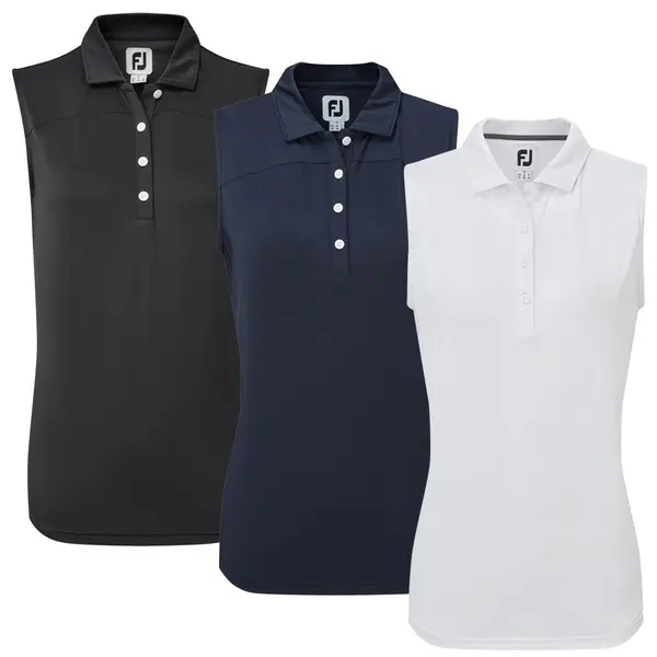 FootJoy Ladies Mesh Back Sleeveless Lisle Golf Shirt