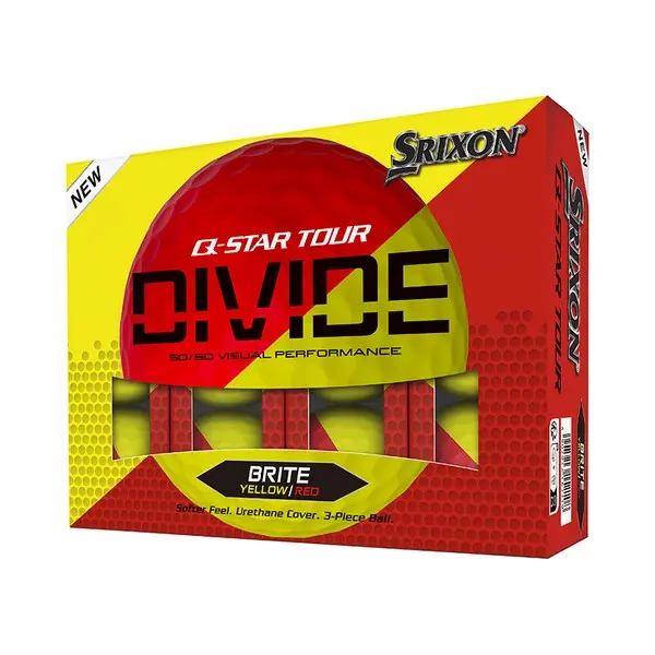 Srixon Q-Star Tour Divide 2 Golf Balls - Yellow/Red