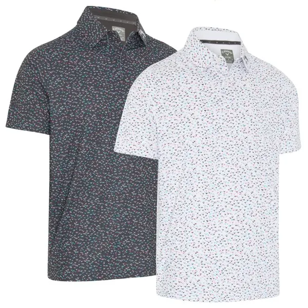 Callaway Mens Golf All Over Chev Confetti Print Polo