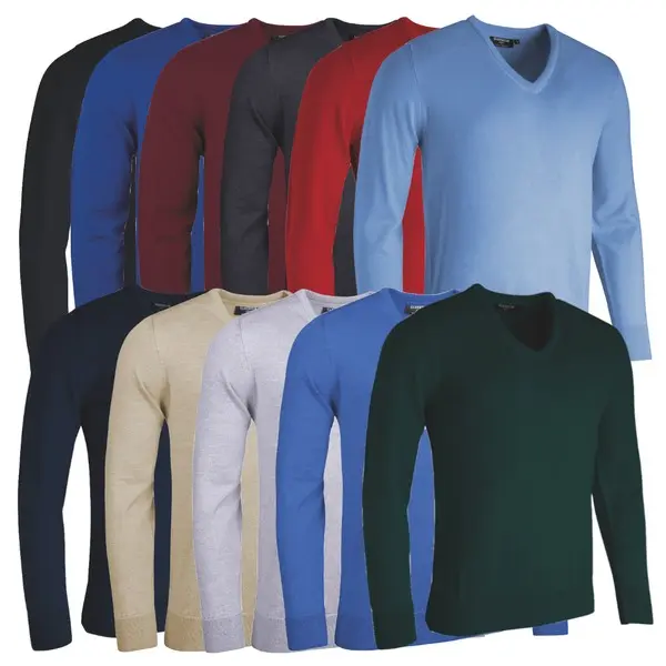 Glenmuir Mens Wilkie Merino V Neck Golf Sweater 