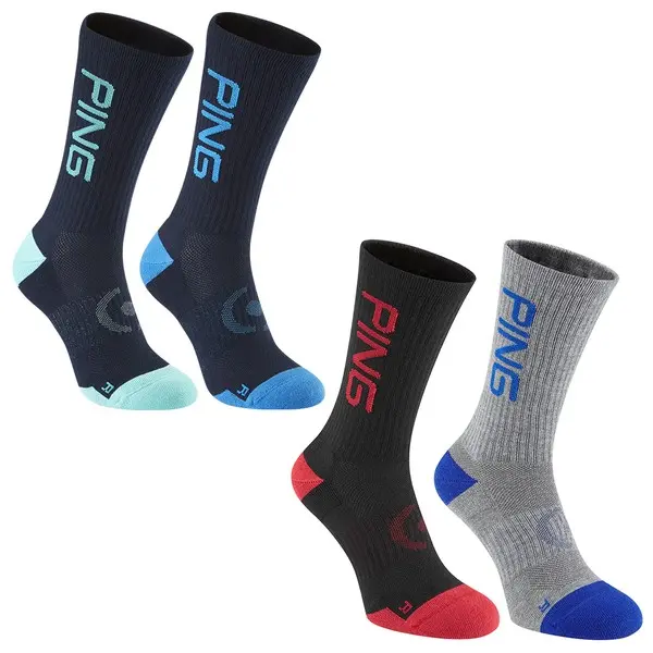 Ping SensorCool Logo Crew Socks - 2 Pair Pack