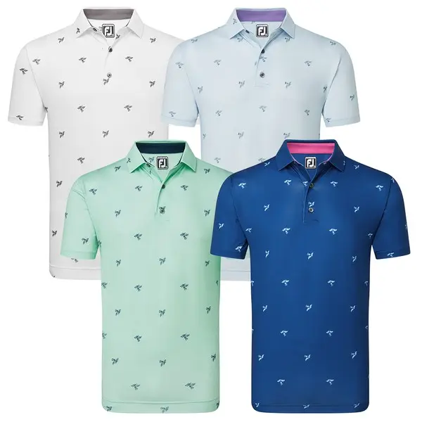 FootJoy Mens Thistle Print Lisle Golf Polo Shirt Sale