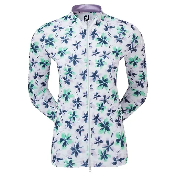 FootJoy Ladies Floral Print Full-Zip Midlayer Golf Sweater