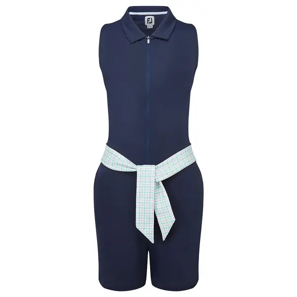 Navy with Gingham Sash