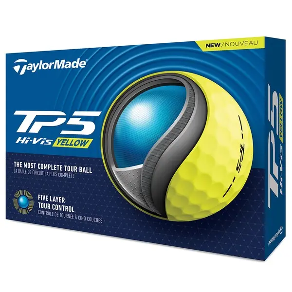 TaylorMade TP5 Yellow Golf Ball - 2024 Model