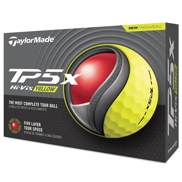 TaylorMade TP5X Yellow Golf Ball - 2024 Model