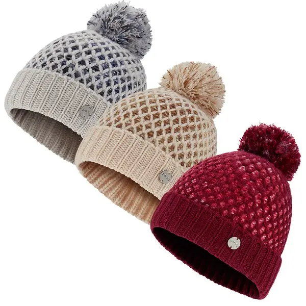 Ping Oti Textured Knit Ladies Bobble Hat