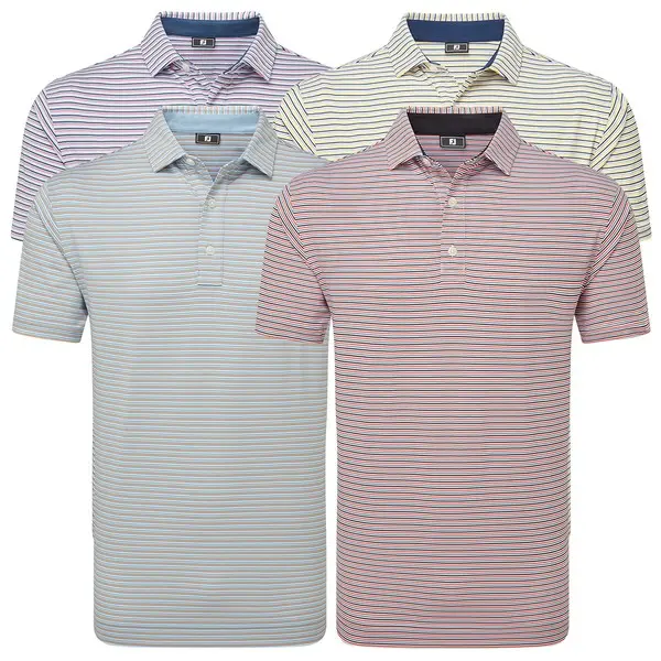 FootJoy Mens Balance Stripe Lisle Golf Polo Shirt