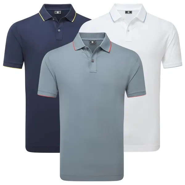 FootJoy Mens Tipped Pique Golf Polo Shirt