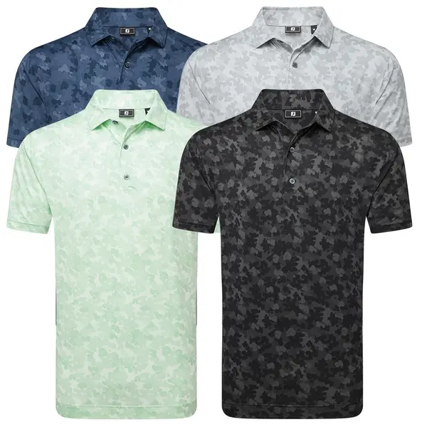 FootJoy Mens Pop Camo Lisle Golf Polo Shirt