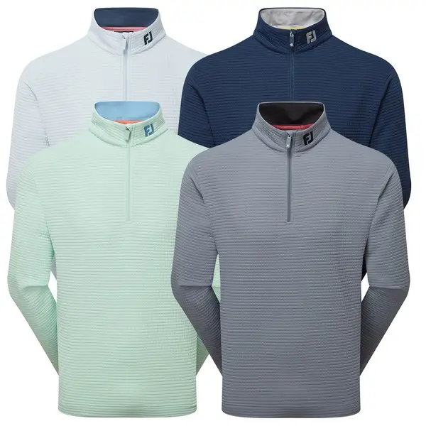 FootJoy Mens Quilt Texture Chill-Out Golf Polo Pullover