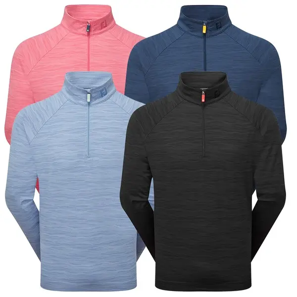 FootJoy Mens Wave Jacquard Chill-Out Golf Polo Pullover