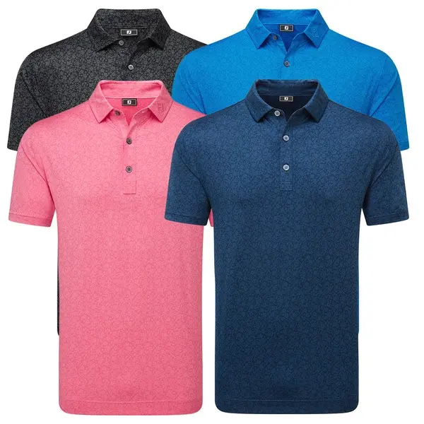 FootJoy Mens Painted Floral Lisle Golf Polo Shirt