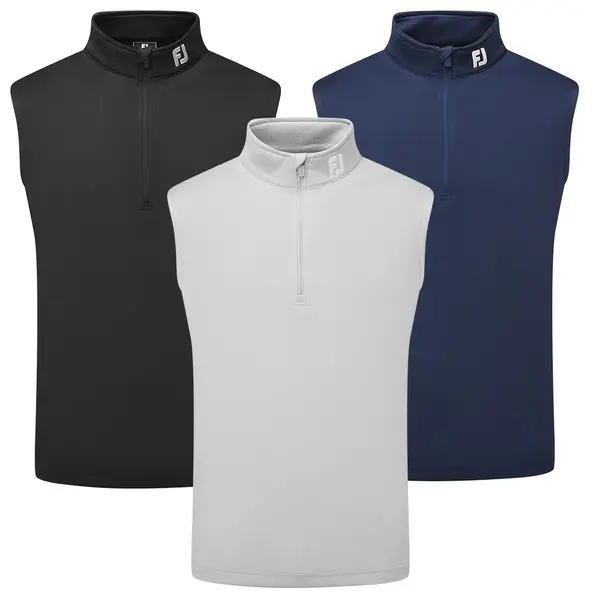 FootJoy Mens Half-Zip Flat Back Rib Golf Vest