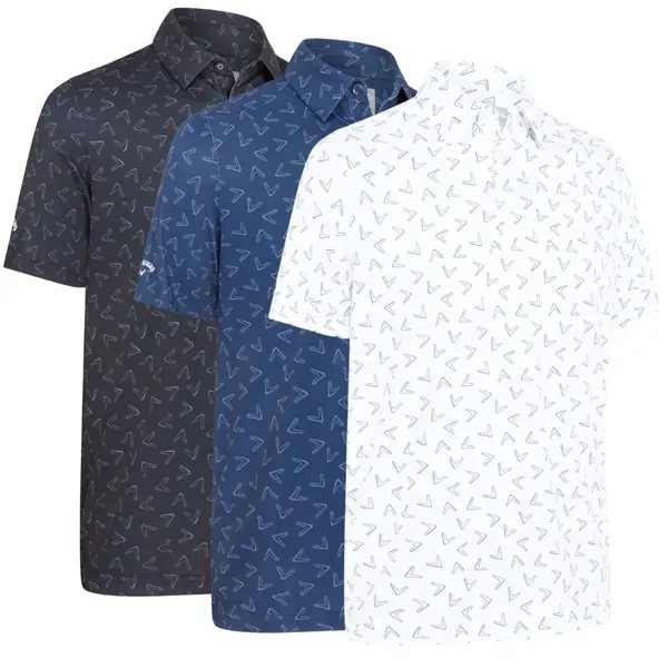 Callaway Mens All Over Large Chev Printed Golf Polo Shirt