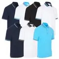 ProQuip Mens Striped Collar Golf Polo Shirt