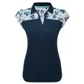 FootJoy Ladies Blocked Floral Print Cap Sleeve Golf Shirt