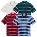 Ashworth Mens Tech Pique Rugby Stripe Polo Golf Shirt