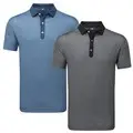 FootJoy Mens Checker Print Lisle Golf Polo Shirt