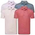 FootJoy Mens Floral Sketch Print Lisle Golf Polo Shirt