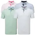 FootJoy Mens Figure Print Lisle Golf Polo Shirt