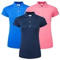 FootJoy Ladies Painted Floral Cap Sleeve Lisle Golf Shirt