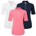 FootJoy Ladies Half Sleeve Ruched Lisle Golf Shirt